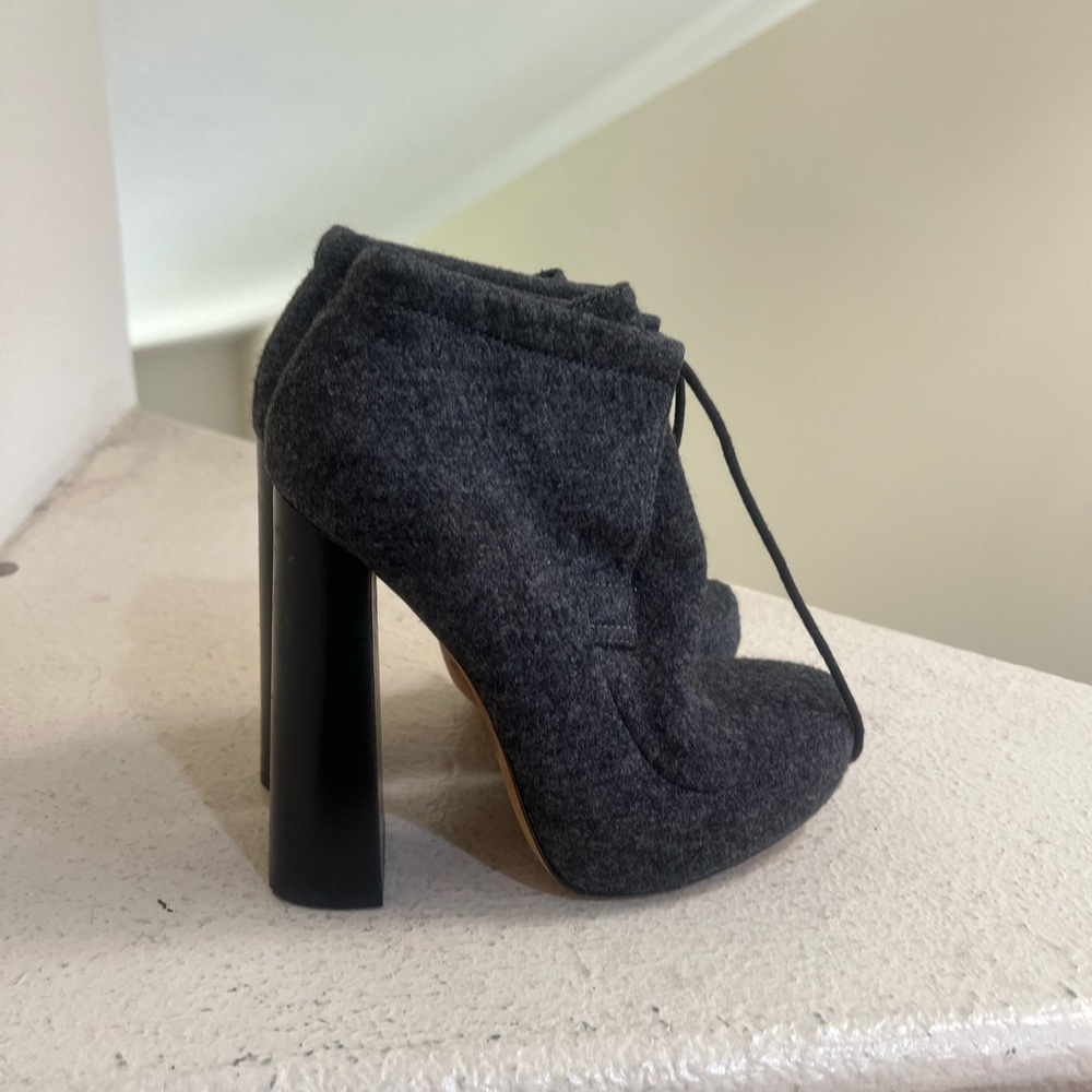 Alexander Wang gray wool platform booties chunky boots Y2k chic punk designer